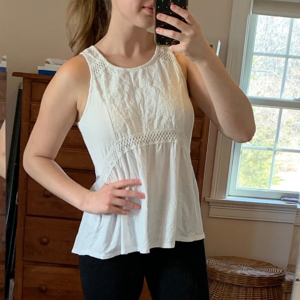 💕White Babydoll Tank Size M